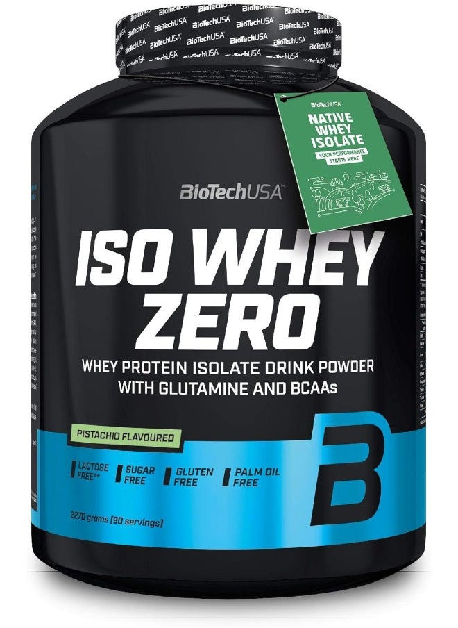 BioTechUSA BioTechUSA Iso Whey Zero | Gluten, Sugar Free | Lactose Reduced | Premium Whey Protein Isolate, 2.27 kg, Pistachio  - Image 1