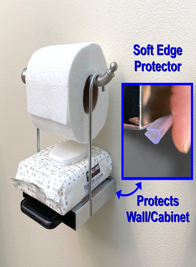Weebak TP Ledge - Multi-Purpose Double Shelf Hangs Below Existing Toilet Paper Holder - Image 3