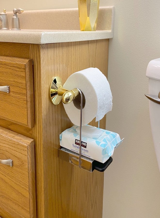 Weebak TP Ledge - Multi-Purpose Double Shelf Hangs Below Existing Toilet Paper Holder - Image 2