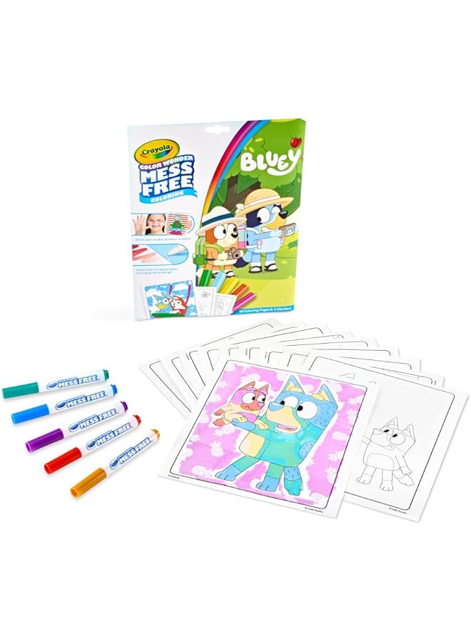 كرايولا كتاب تلوين Bluey Color Wonder، صفحات وأقلام تلوين خالية من الفوضى، 18 صفحة، هدية - Image 2