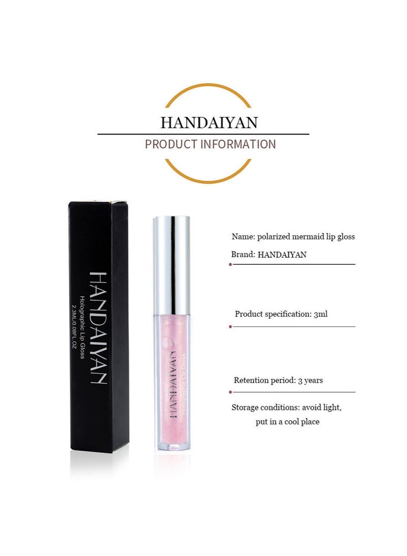 Handaiyan Lip Gloss Plumper Hyaluronic Acid High Shine Super Shine Non-Sticky Color Lips Stain Oil Liquid Lipstick Glaze Glitter Lifter Long Lasting Waterproof Moisturizing for Women Girls - Image 3