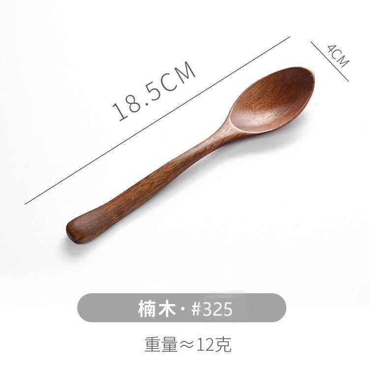 Spoon Wooden Honey Spoon Ice Cream Dessert Wooden Spoon Wooden Spoon Wooden Long Handle Rice Spoon Tableware Small Wooden Spoon - Image 1
