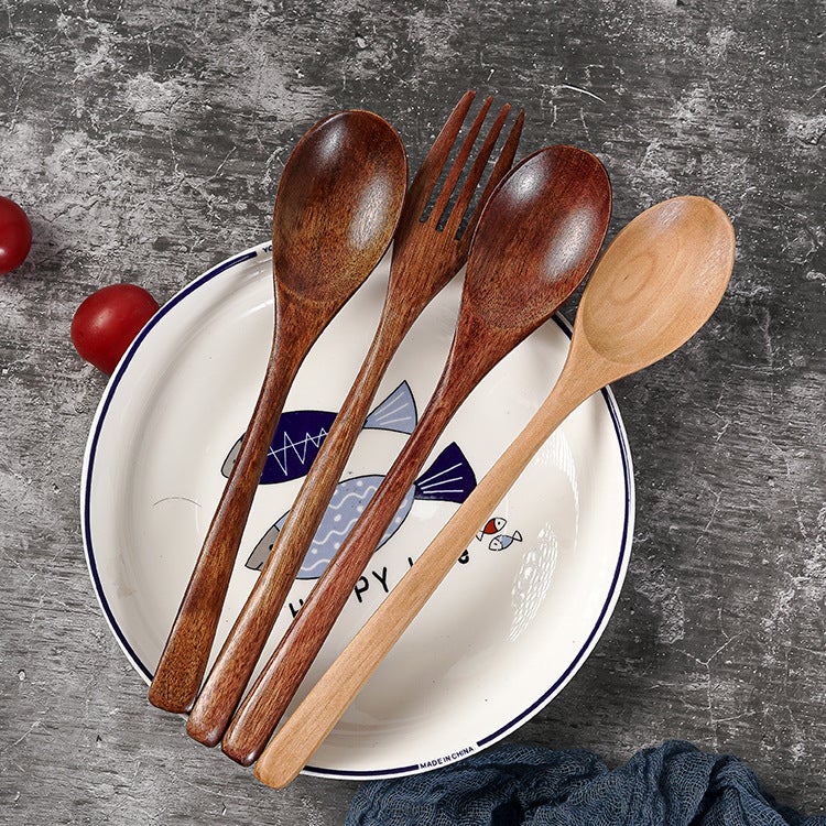 Spoon Wooden Honey Spoon Ice Cream Dessert Wooden Spoon Wooden Spoon Wooden Long Handle Rice Spoon Tableware Small Wooden Spoon - Image 5