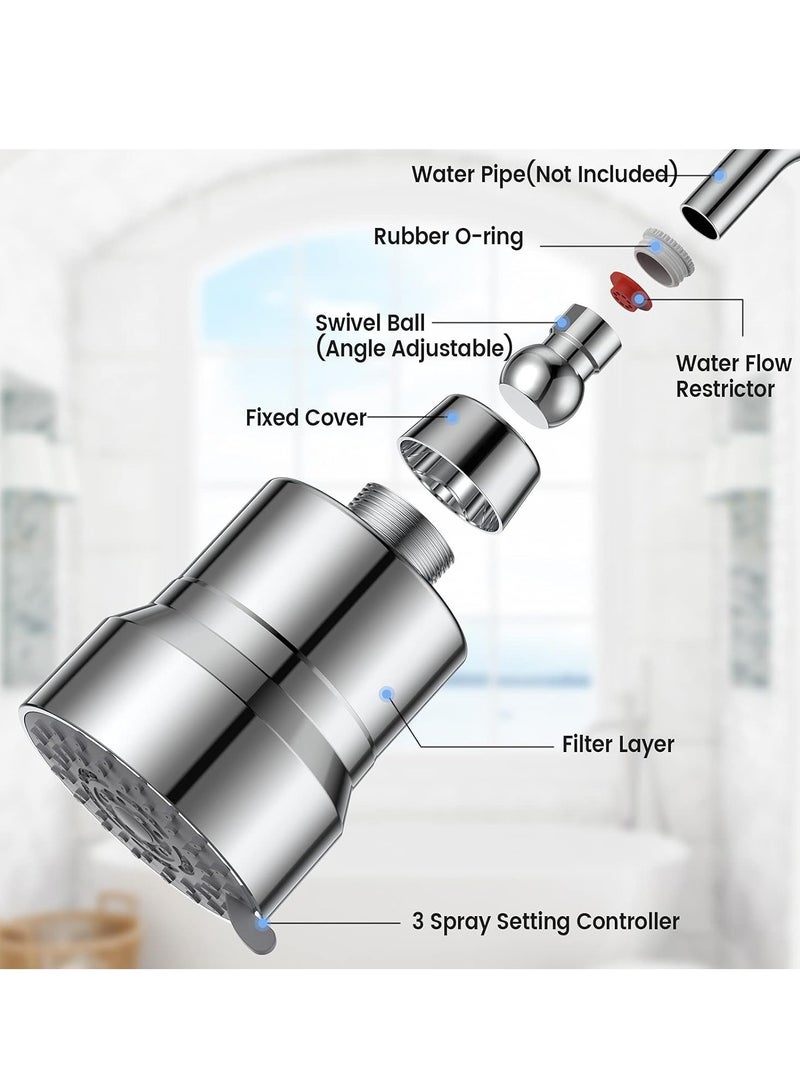 TAYRAN Filtered Shower Head, 3 Modes High Pressure Shower Head with 15 Stage Hard Water Shower Filter Cartridge for Remove Chlorine and Harmful Substances - Image 3