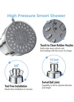 TAYRAN Filtered Shower Head, 3 Modes High Pressure Shower Head with 15 Stage Hard Water Shower Filter Cartridge for Remove Chlorine and Harmful Substances  - Image 4