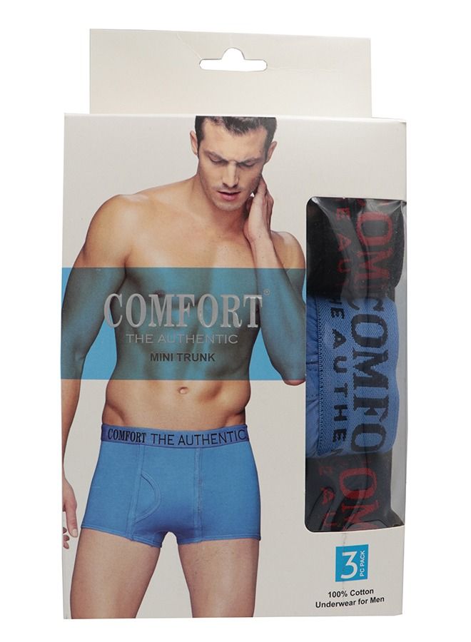 COMFORT THE AUTHENTIC Mens Mini Trunk 3pc Cotton - Image 1