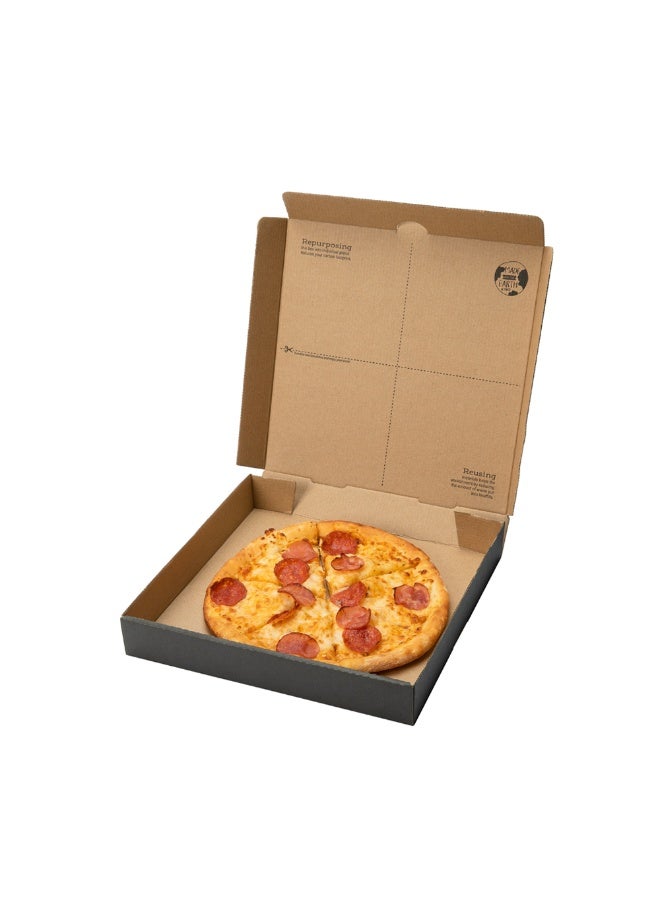 Restaurantware صناديق بيتزا إيكو باي 12.6 × 12.6 × 1.7 بوصة، 50 صندوق بيتزا كرتوني للتوصيل - يمكن إعادة استخدامها كأطباق، قوية، صناديق طعام من ورق كرافت وأسود، مقاومة للدهون، قابلة للتخلص منها - Image 2