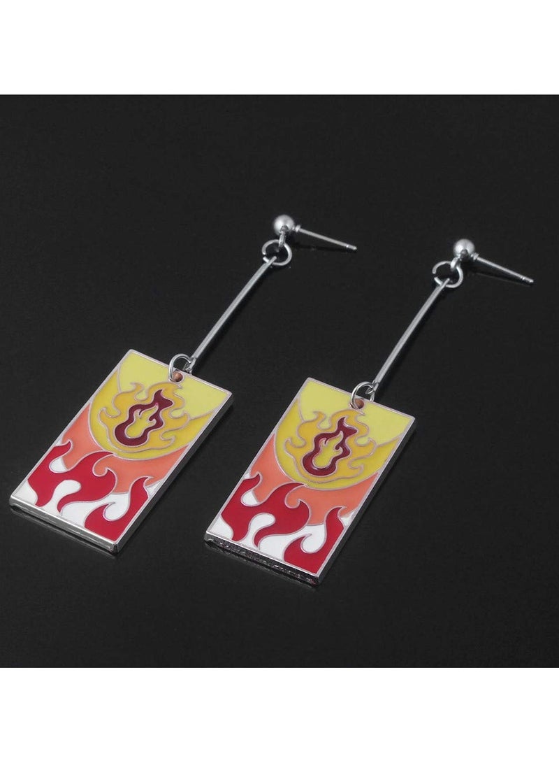 KASTWAVE Anime Kamado Tanjiro Hanafuda Earrings - Kimetsu No Yaiba Hanafuda Earrings - Cosplay Accessories For Womens Girls - Image 2