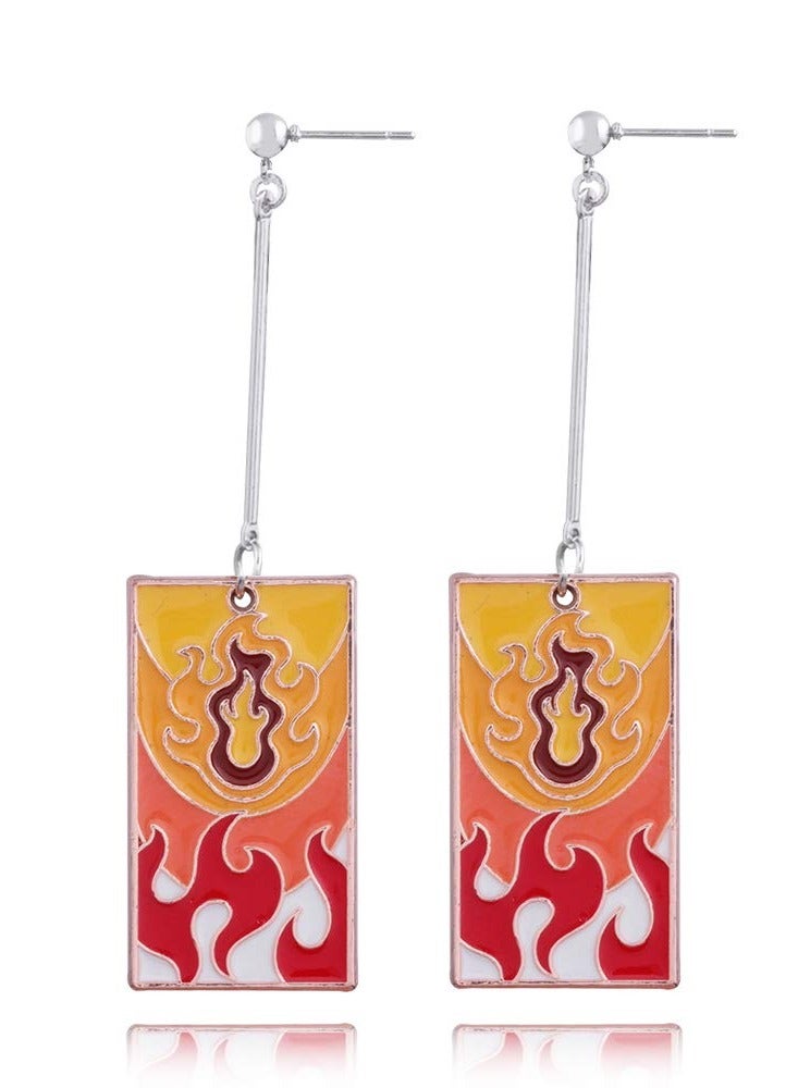 KASTWAVE Anime Kamado Tanjiro Hanafuda Earrings - Kimetsu No Yaiba Hanafuda Earrings - Cosplay Accessories For Womens Girls - Image 1