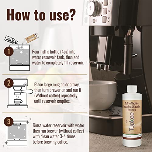 Tupkee Universal Descaling Solution for Keurig Breville Nespresso & Delonghi (2 Uses) | Coffee Machine Descaler Cleaner | Liquid To Descale Automatic Coffee Makers & Espresso Machines - Image 4