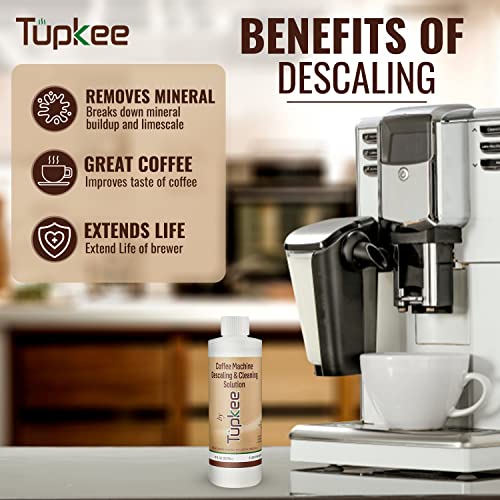 Tupkee Universal Descaling Solution for Keurig Breville Nespresso & Delonghi (2 Uses) | Coffee Machine Descaler Cleaner | Liquid To Descale Automatic Coffee Makers & Espresso Machines - Image 3