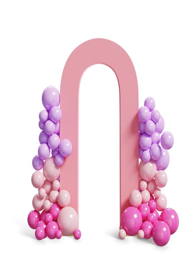Peomeise 7.2FT Spandex Open Arch Backdrop Cover，U-Shaped 2-Sided Backdrop Cover，Round Top Chiara Stand Cover for Birthday Party Wedding Ceremony Baby Shower Decoration，Dusty Pink - Image 1