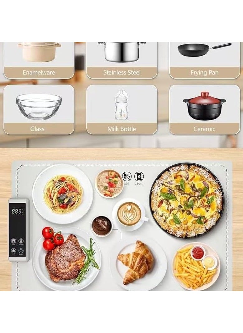 XiuWoo - Food Warming Mat for Buffet Electric Warming Tray Upgrade High-tech Graphene Heating Film Adjustable Temperature and Timer, Fast Full Surface Heating Mat Warming Trays,6 Temperatures, 1-5 Hours Timed,for Parties Buffet - Image 1