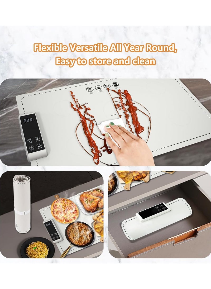 XiuWoo - Food Warming Mat for Buffet Electric Warming Tray Upgrade High-tech Graphene Heating Film Adjustable Temperature and Timer, Fast Full Surface Heating Mat Warming Trays,6 Temperatures, 1-5 Hours Timed,for Parties Buffet - Image 1