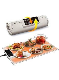 Food Warming Mat for Buffet Electric Warming Tray Upgrade High-tech Graphene Heating Film Adjustable Temperature and Timer, Fast Full Surface Heating Mat Warming Trays,6 Temperatures, 1-5 Hours Timed,for Parties Buffet