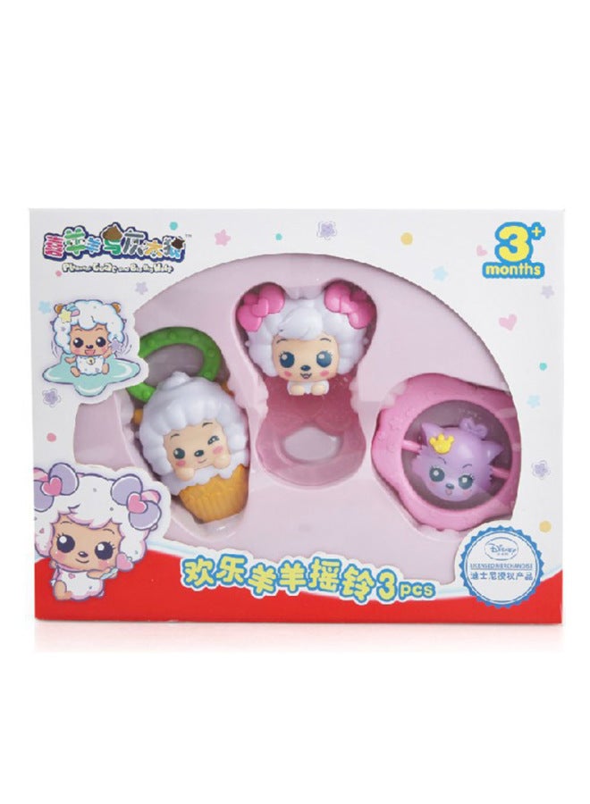Aobei Pleasant Goat And Grey Wolf Goat Carnival Rattle 3 Gift Boxes Rattle Tooth Gel 465207-Color:465207 Three-pack Rattle - Image 3