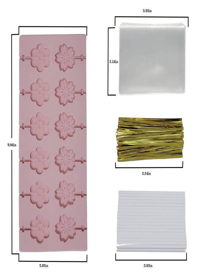 HLCM Silicone Flower Lollipop Mold - Chocolate Lollipop mold can be used to make a variety of handmade candies such as chocolate, lollipop, cookies to meet different creative needs. (Flower) - Image 2