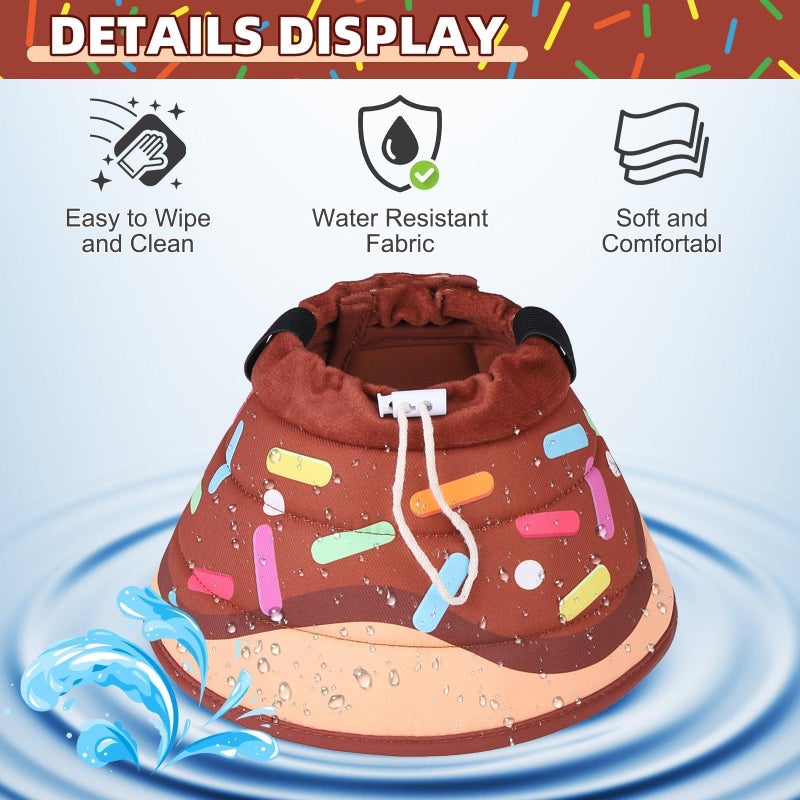 KOOLTAIL Cat Cone Collar Soft, Adjustable Cat Cones to Stop Licking, Foldable Donut Water Resistant Pet Recovery Neck E Collars After Surgery, Kitten Elizabethan Collar for Small to Large Cats,Brown M - Image 4