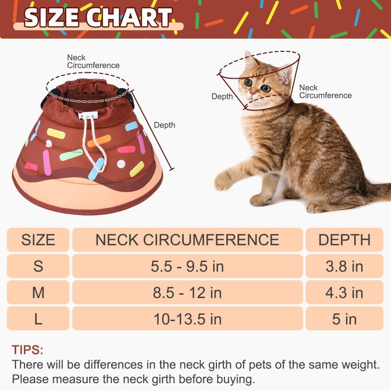 KOOLTAIL Cat Cone Collar Soft, Adjustable Cat Cones to Stop Licking, Foldable Donut Water Resistant Pet Recovery Neck E Collars After Surgery, Kitten Elizabethan Collar for Small to Large Cats,Brown M - Image 5