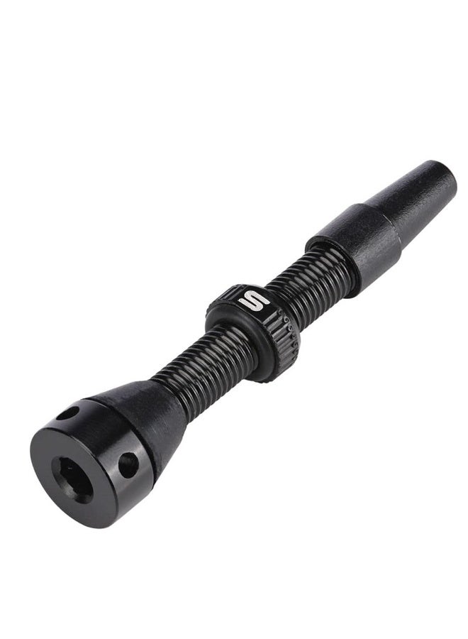 Generic 44mm Air Valve Set - Premium No Leak Tubeless Presta Valve Stems Kits with Integrated Value Core Remover Tool and Valve Stem Caps, Tubeless Presta Valve, Fit Most Bicycle (44mm 2-Pack, Black) - Image 4
