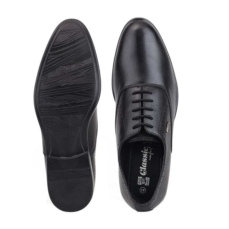 Red Chief أحذية أكسفورد جلد طبيعي مريحة للرجال أسود