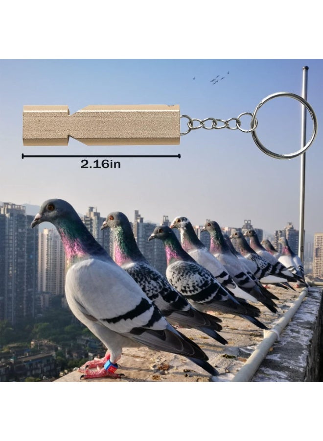 2 جهاز كمبيوتر شخصي تدريب الحيوانات الأليفة صفارة للطيور والكلاب، الفولاذ المقاوم للصدأ استدعاء صفارة مع سلاسل المفاتيح، الذهب والفضة، للببغاء، الحمام، في الهواء الطلق، القوارب، المشي لمسافات طويلة، الرياضة والتدريب على الطاعة - Image 2