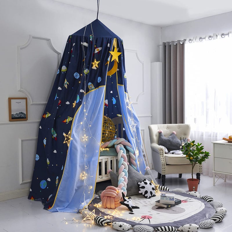 Mengersi Galaxy Bed Canopy Play Tent Mosquito Net,Lovely Castle Hanging House Decoration Reading Nook for Girls Boys - Image 3