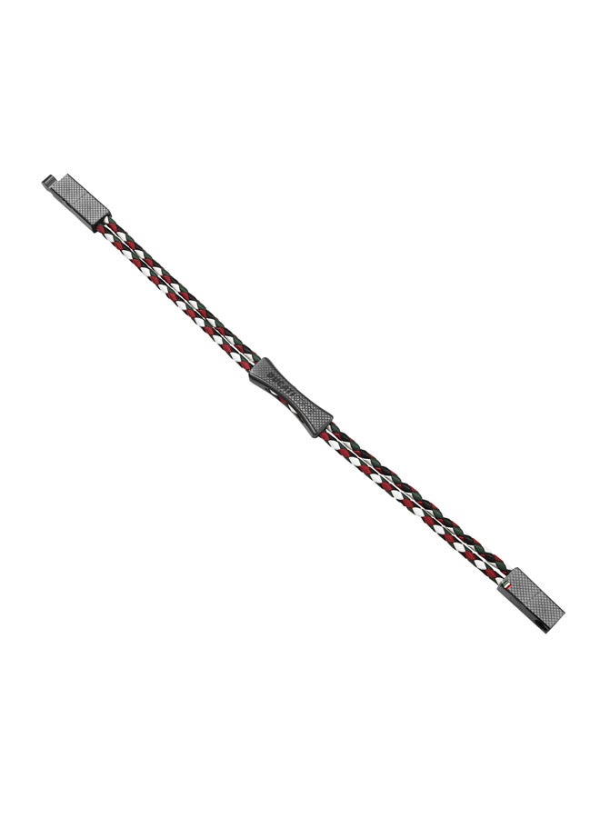 دوكاتي كورس سوار جلد مضفر أسود وأحمر للرجال - Image 2