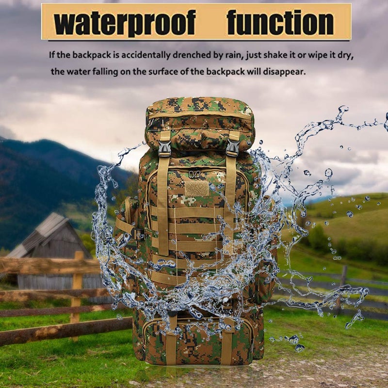 Military Tactical Backpack 70L 80L Large Camping Hiking Backpack Rucksack Waterproof Traveling Daypack - Image 3