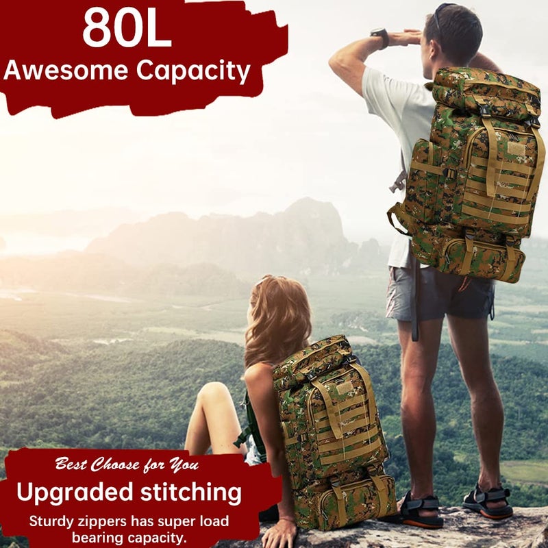 Military Tactical Backpack 70L 80L Large Camping Hiking Backpack Rucksack Waterproof Traveling Daypack - Image 4