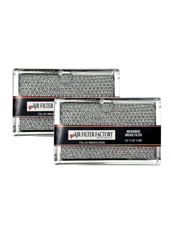Air Filter Factory 2 Pack Replacement For GE WB06X10608 Microwave Oven Aluminum Grease - Image 1