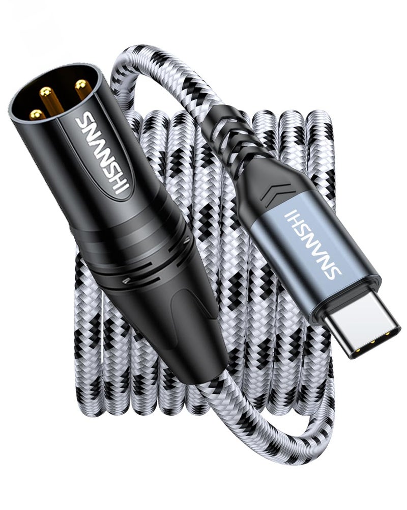 SNANSHI USB C to XLR Cable 6 ft, USB Type C to XLR Male Output Cable for Amplifier, Speaker, Mixer Console, etc(Not for Recording) - Image 1