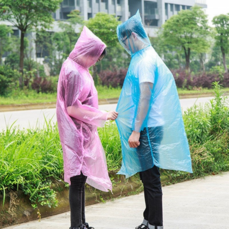 Transparent Disposable Raincoat Thickened Outdoor Raincoat Mountaineering Hiking Poncho Men And Women Children Hooded Cardigan Raincoat - Image 1