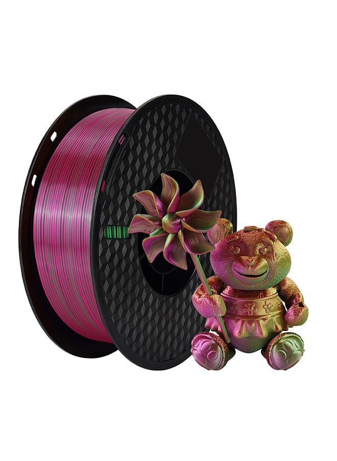 KINGROON 3D Printer PLA Filament 1KG 1.75mm Triple Color Silk PLA Filament 3D Printing Material Degradable Eco- friendly Spool Dimensional Accuracy +/-0.03mm Standard 1 Roll - Gold Green Fuchsia  - Image 1