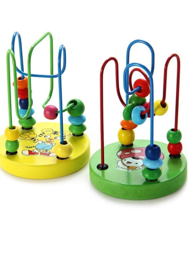 لعبة متاهة الخرز الصغيرة التعليمية المكونة من اسلاك وقطع خرز ملليلتر ونة - قطعة واحدة ، احجية خشب متعدد الالوان - Image 1