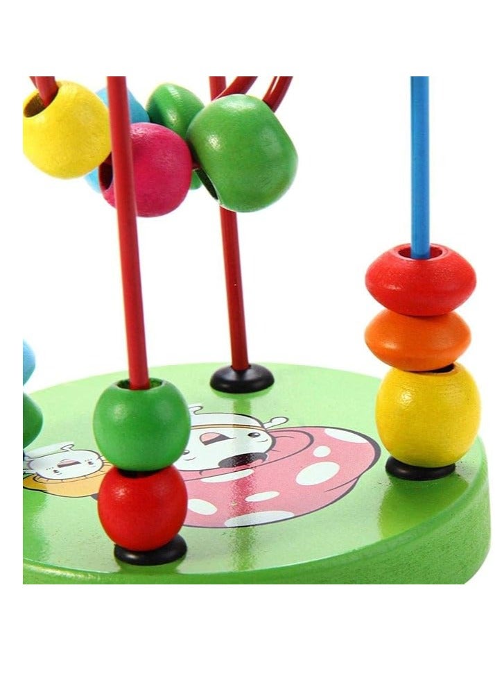 لعبة متاهة الخرز الصغيرة التعليمية المكونة من اسلاك وقطع خرز ملليلتر ونة - قطعة واحدة ، احجية خشب متعدد الالوان - Image 2