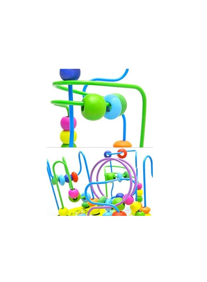 لعبة متاهة الخرز الصغيرة التعليمية المكونة من اسلاك وقطع خرز ملليلتر ونة - قطعة واحدة ، احجية خشب متعدد الالوان - Image 4