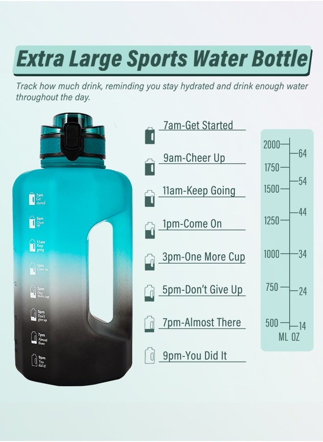 GIFUBOWA - Big 2.2l Water Bottle 2.2 Litre with Handle Leak Proof BPA Free Large Capacity Daily Drinks Jug for Gym Fitness - Image 1