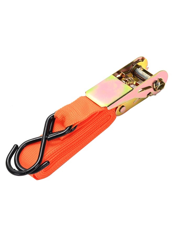 LAWAZIM 4-Piece S-Hook Ratchet Straps - 1inchx15ft- Quick Release Ratchet Tie Down Straps, Adjustable Cargo Lashing Belts - for Moving Truck, Securing Loads, Cars, Motorcycle - Image 2