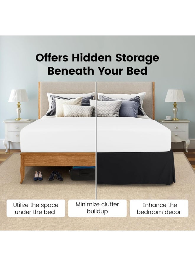 Utopia Bedding King Bed Skirt - Soft Quadruple Pleated Ruffle - Easy Fit with 16 Inch Tailored Drop - Hotel Quality, Shrinkage and Fade Resistant (King, Black) - Image 3