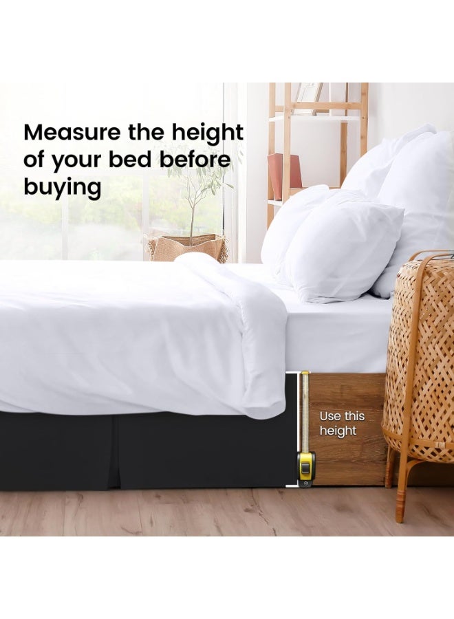 Utopia Bedding King Bed Skirt - Soft Quadruple Pleated Ruffle - Easy Fit with 16 Inch Tailored Drop - Hotel Quality, Shrinkage and Fade Resistant (King, Black) - Image 2