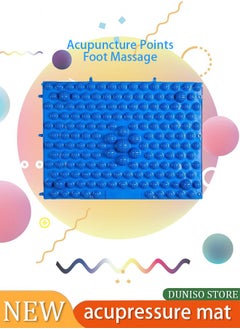 Generic Acupressure Foot Massage Mat, Acupressure Mat Reflexology Walking Toe Plate Massage Pad, Relief Muscle Fatigue,  Bathroom Yoga Anti-Slip Outdoor Game (Blue)  - Image 1
