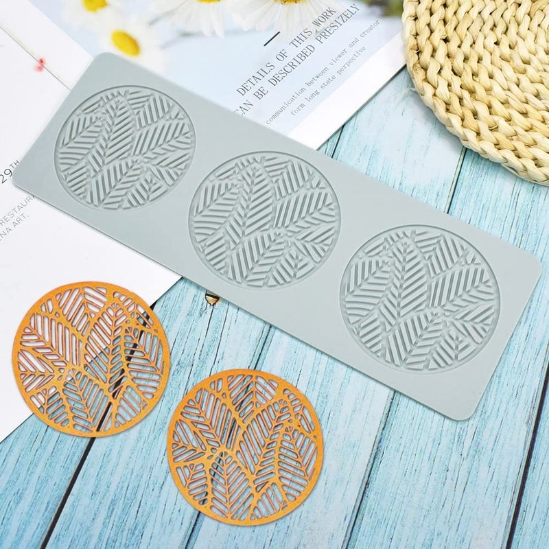 TUKE Hollow Tree Leaves Silicone Mold Fern Leaf Pteridophyte DIY Chocolate Candy Fondant 3D Lotus Cake Clay Mould for Cupcake Topper Decoration Sugar Craft Desserts G_11x38x012inch BH0966