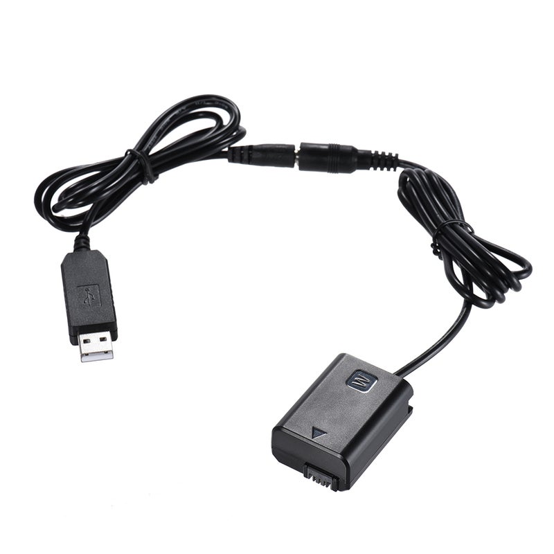 NP-FW50 Dummy Battery + DC Power Bank(5V 2A) USB Adapter Cable Replacement for AC-PW20 for Sony NEX-3/5/6/7 Series A33 A37 A35 A55 a7 a7R a7II A6000 A6300 - Image 5