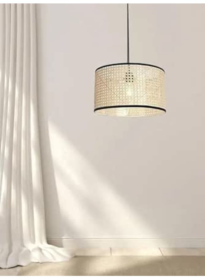 Beige X Black Boho Rattan Chandelier (Mashkah Lighting) - Easy Installation