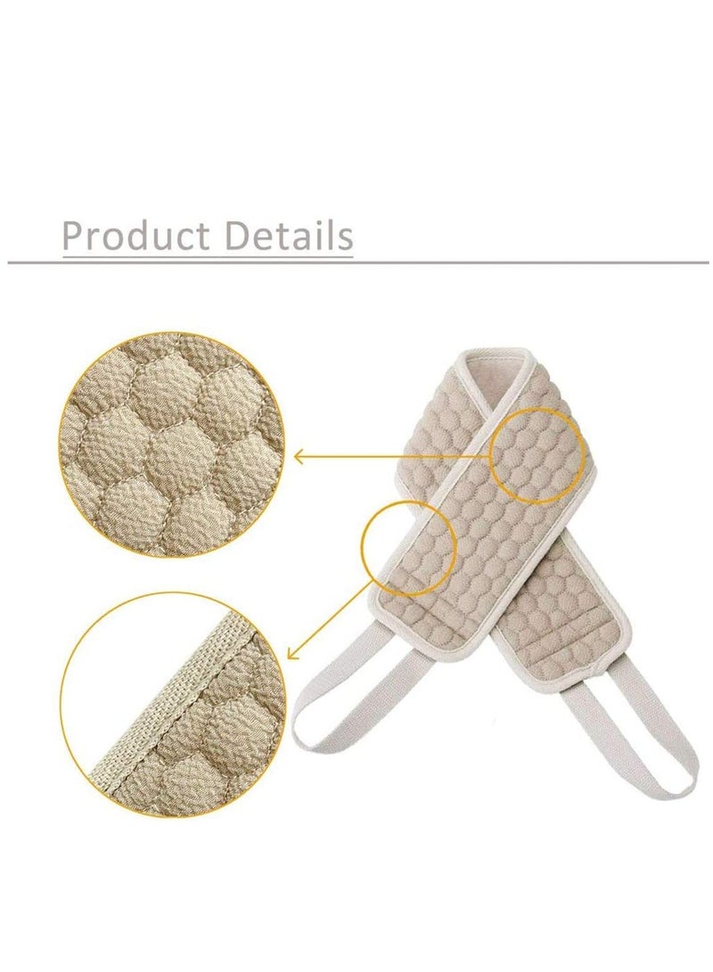 SOLARAE Exfoliating Back Scrubber Luffa Strap with Pad Natural Bath Sponge Body - Image 3