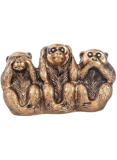See No Evil Hear No Evil Speak No Evil Monkey Figurines Monkeys Sculpture Decorative Monkeys Statue for Memorable Gift, Bronze