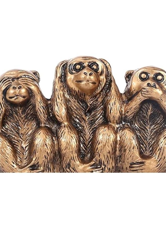 Generic - See No Evil Hear No Evil Speak No Evil Monkey Figurines Monkeys Sculpture Decorative Monkeys Statue for Memorable Gift, Bronze - Image 1