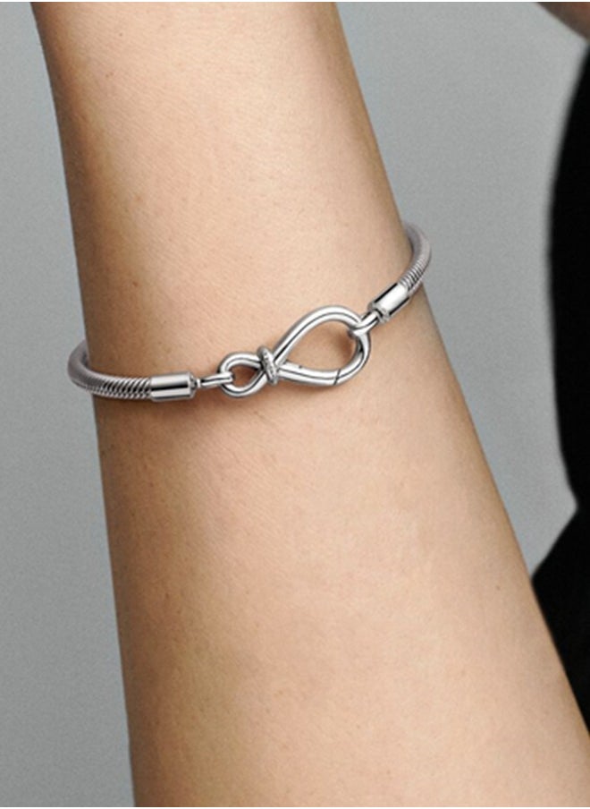 PANDORA - Pandora Moments Infinity Knot Snake Chain Bracelet - Image 1