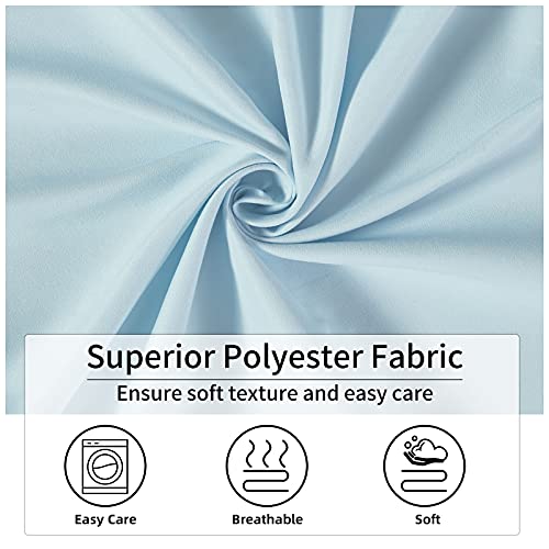YOSTEV Light Blue Ruffle Shower Curtain Farmhouse Fabric Cloth Shower Curtains for Bathroom 72x72 Inches,Standard Size - Image 3